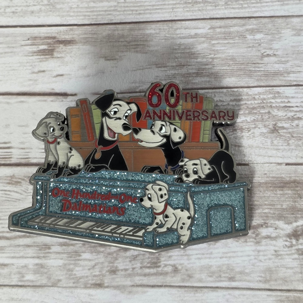 Disney 101 Dalmatians 60th Anniversary Limited Release Pin 2021 Glitter Piano